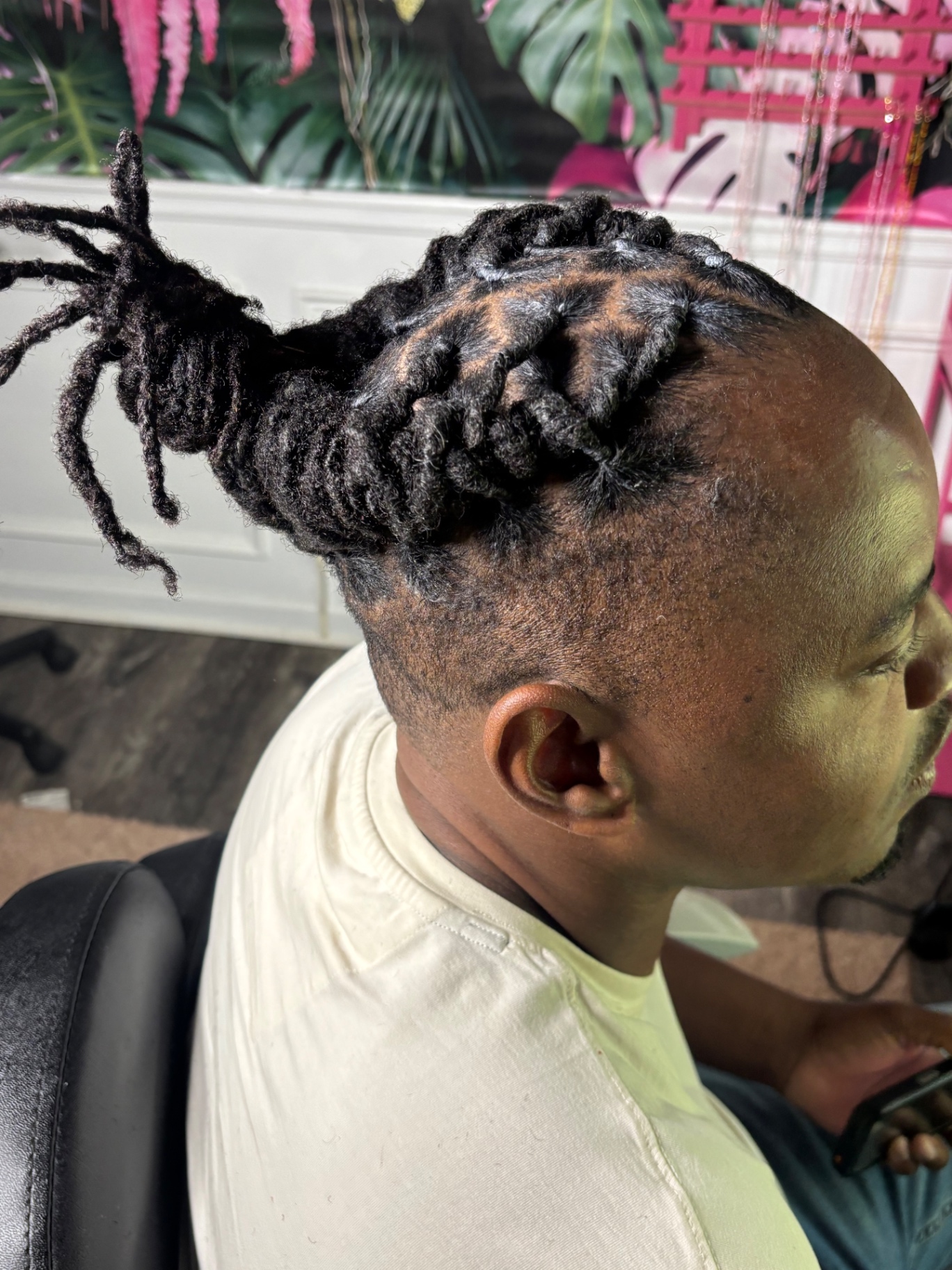 Sculpted loc updo